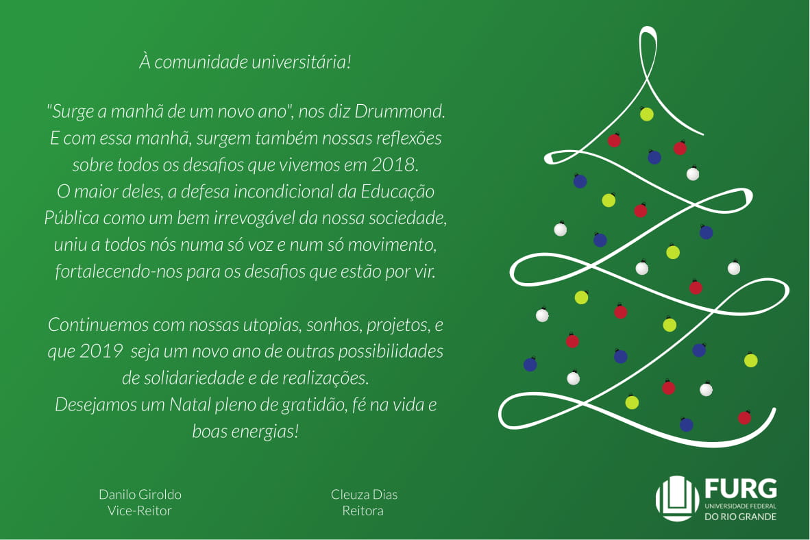 Reitoria divulga mensagem de Natal neste final de ano - Universidade  Federal do Rio Grande - FURG