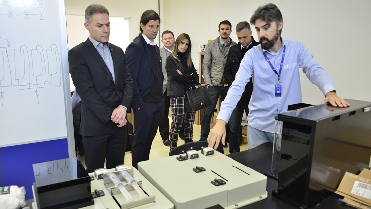 Dirigentes do Sebrae/RS durante visita ao Oceantec, em 2019