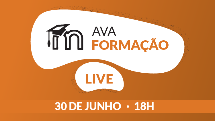 A imagem mostra uma letra m em minúsculo com um capelo, o chapéu usado nas cerimônias de formatura. Ao lado aparece o texto AVA, escrito em preto e, abaixo, a palavra FORMAÇÃO, escrita em laranja. A letra M com o capelo está desenhada em preto. 